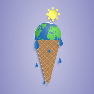 Doğa, Ekoloji ve Dünya Günü kavramını kurtar. Küresel ısınma, dijital sanatlar.