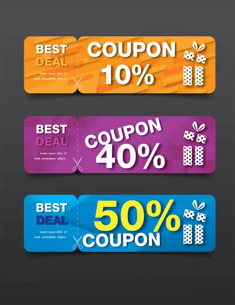 Coupon Design Sale Icon Shopping — Vettoriale Stock