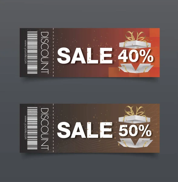 Sconto Coupon Design Sale Icon Shopping — Vettoriale Stock