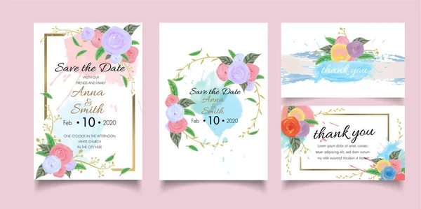 Vorlage Hochzeitseinladung Einladung Speichern Der Datumkarte Design Papierschnitt Stil — Stockvektor