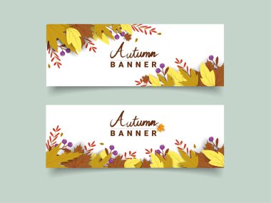 El yazısı yaprağı, vektör, illüstrasyon ile sonbahar bayrağı