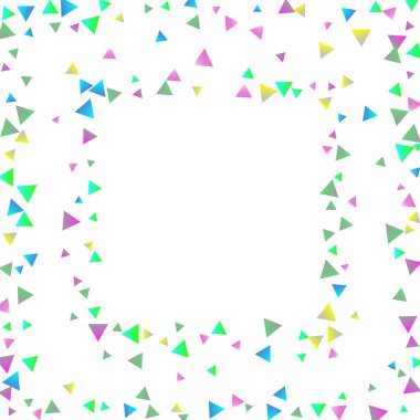 Beyaz zemin üzerine konfeti üçgenler.