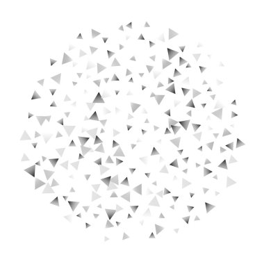 Beyaz bir arka plan üzerinde gümüş konfeti üçgen.