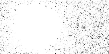 Beyaz arka planda gümüş simli konfeti.