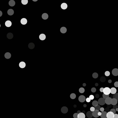  Siyah bir zemin üzerine gümüş glitter konfeti.