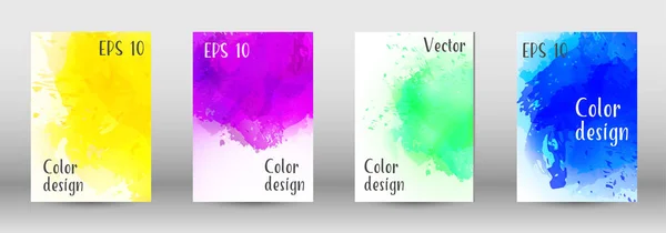 Design-Cover mit einem Bild von Aquarell-Spray. — Stockvektor