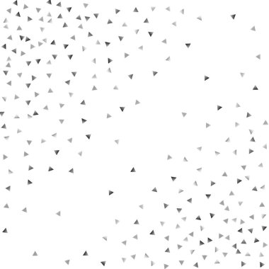 Beyaz bir arka plan üzerinde gümüş konfeti üçgen.