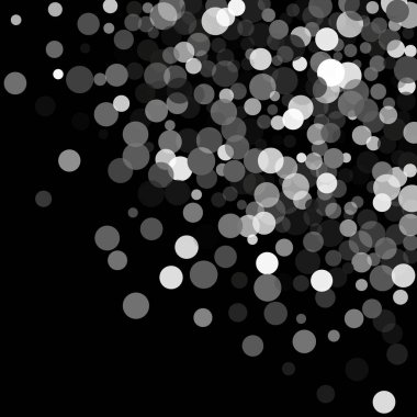  Siyah bir zemin üzerine gümüş glitter konfeti.