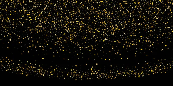 Brilho de partículas de ouro de confete em um preto —  Vetores de Stock