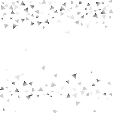 Beyaz bir arka plan üzerinde gümüş konfeti üçgen.