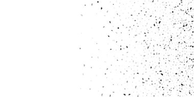 Beyaz arka planda gümüş simli konfeti.