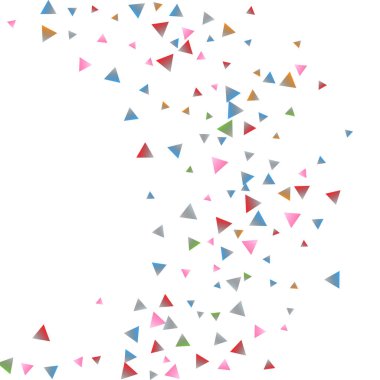 Beyaz zemin üzerine konfeti üçgenler.