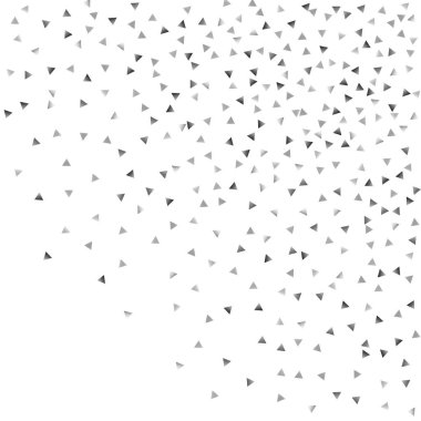 Beyaz bir arka plan üzerinde gümüş konfeti üçgen.