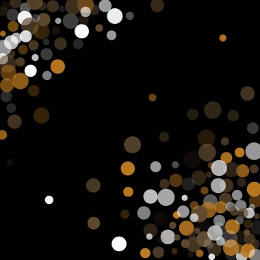 Altın, beyaz ve gri konfeti şeffaf noktalar.