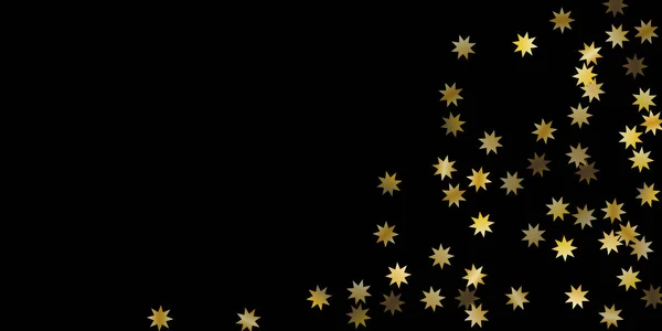 Véletlenszerű csillagok ragyognak a fekete háttér. — Stock Vector