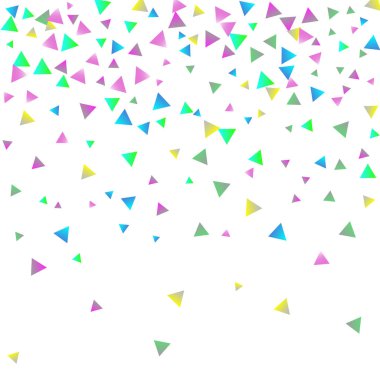 Beyaz zemin üzerine konfeti üçgenler.