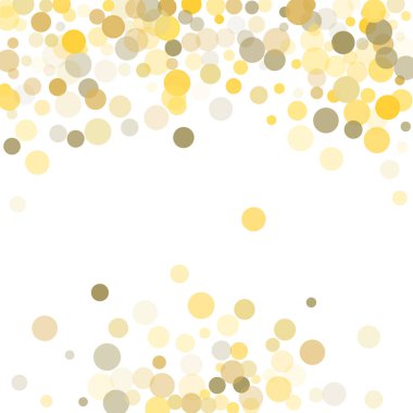 Beyaz zemin üzerine altın nokta konfeti.