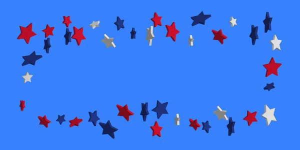 Fondo abstracto estrellas rojas, azules, blancas — Vector de stock