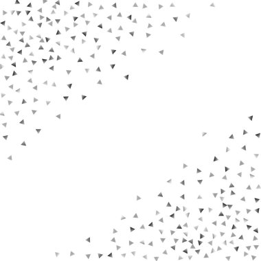 Beyaz bir arka plan üzerinde gümüş konfeti üçgen.