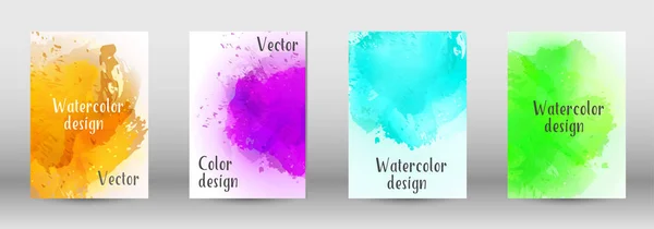 Design-Cover mit einem Bild von Aquarell-Spray. — Stockvektor