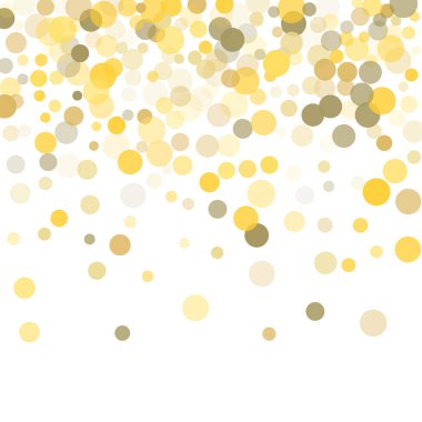 Beyaz zemin üzerine altın nokta konfeti.