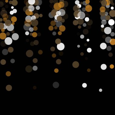 Altın, beyaz ve gri konfeti şeffaf noktalar.