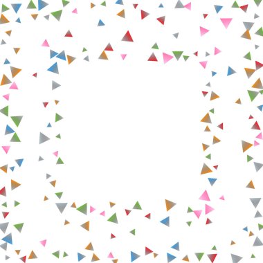 Beyaz zemin üzerine konfeti üçgenler.