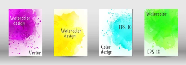 Design-Cover mit einem Bild von Aquarell-Spray. — Stockvektor