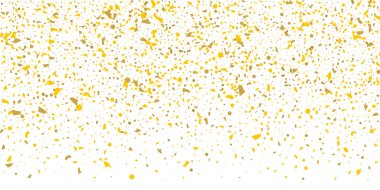 Beyaz arka planda altın parıltılı konfeti.