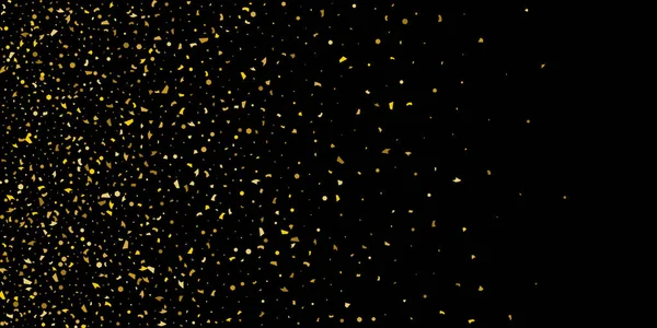Brillo de partículas doradas de confeti sobre un negro — Vector de stock