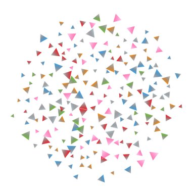 Beyaz zemin üzerine konfeti üçgenler.