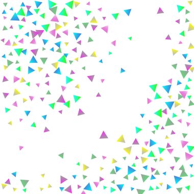 Beyaz zemin üzerine konfeti üçgenler.