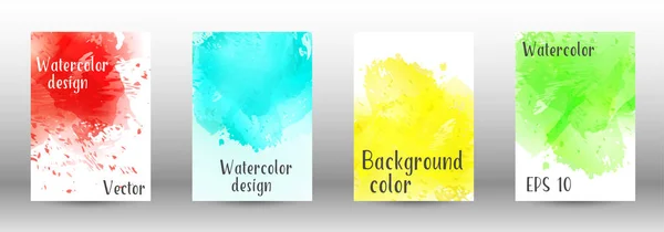 Design-Cover mit einem Bild von Aquarell-Spray. — Stockvektor