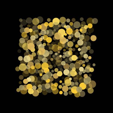 Siyah bir zemin üzerine altın glitter konfeti.