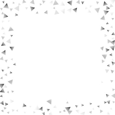 Beyaz bir arka plan üzerinde gümüş konfeti üçgen.