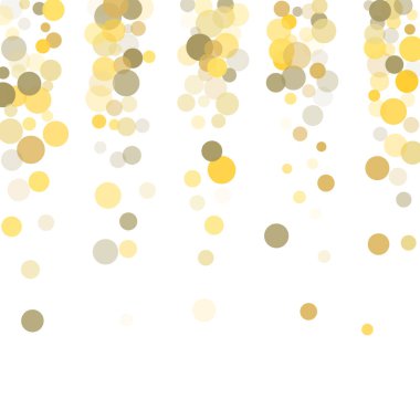 Beyaz zemin üzerine altın nokta konfeti.