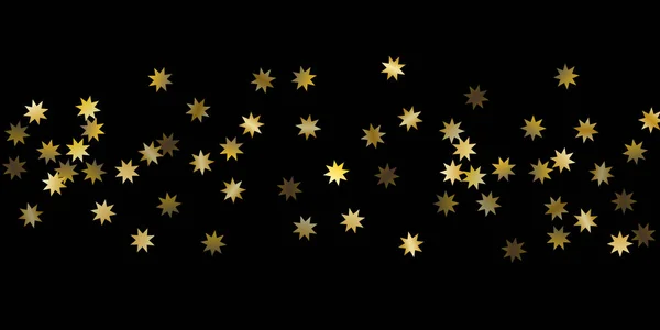 Zufällige Sterne leuchten auf schwarzem Hintergrund. — Stockvektor