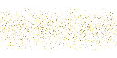 Beyaz arka planda altın parıltılı konfeti.