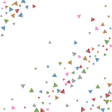 Beyaz zemin üzerine konfeti üçgenler.