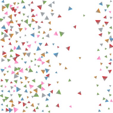 Beyaz zemin üzerine konfeti üçgenler.