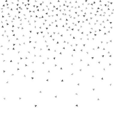 Beyaz bir arka plan üzerinde gümüş konfeti üçgen.