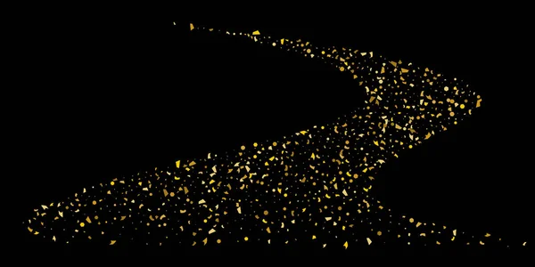 Brillo de partículas doradas de confeti sobre un negro — Vector de stock