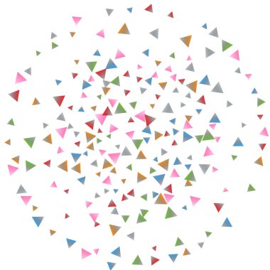 Beyaz zemin üzerine konfeti üçgenler.