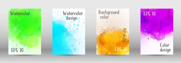 Design-Cover mit einem Bild von Aquarell-Spray. — Stockvektor