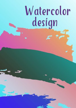 Vektör suluboya arka plan. Modern arka plan çok renkli fırça darbeleriyle. Tasarım şablonu. Afiş, poster, kitapçık, raporları, dergi tasarımı için uygundur. EPS 10.