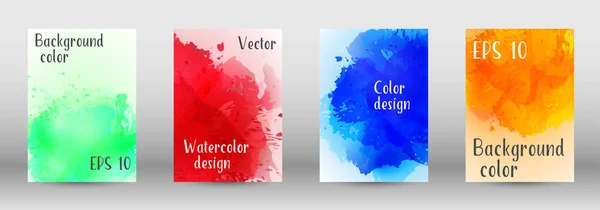 Capa de design com uma imagem de spray de aquarela . — Vetor de Stock