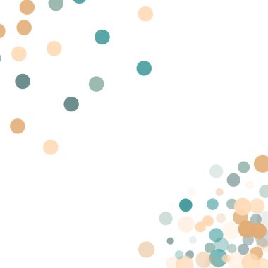 Beyaz arka plan konfeti şeffaf noktalar soyut.