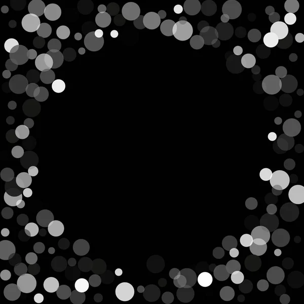 Silver glitter confetti on a black background. — Stock Vector
