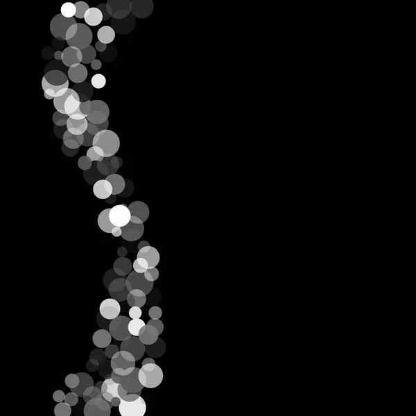 Silverglitter konfetti på svart bakgrund. — Stock vektor