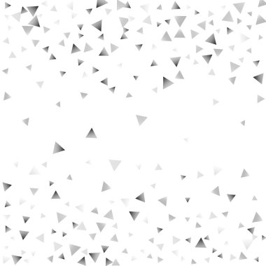 Beyaz bir arka plan üzerinde gümüş konfeti üçgen.